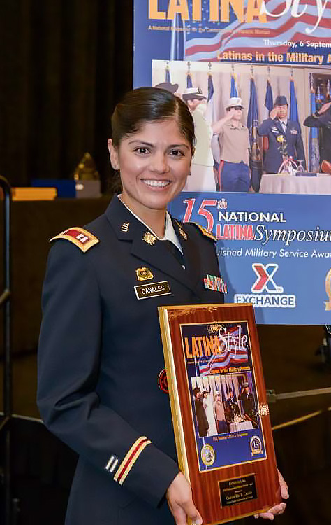 CPT Elsa Canales receiving Distinguished Service Award