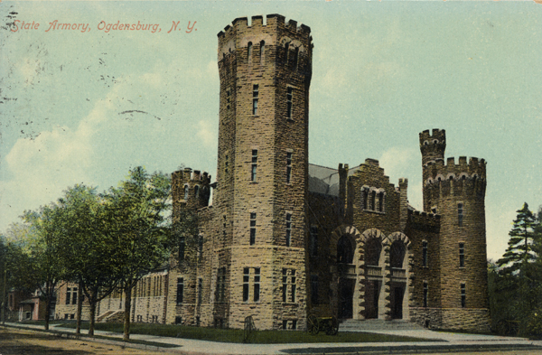Postcard of Ogdensburg Elizabeth Street Armory