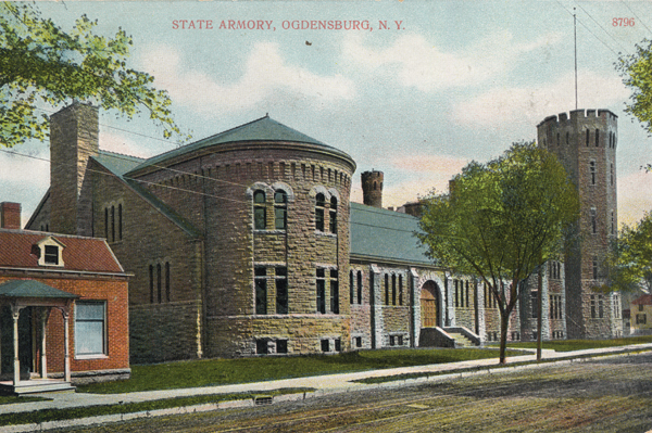Postcard of Ogdensburg Elizabeth Street Armory