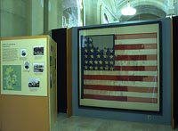 The national color carried by the 44th Regiment on display at the New York State Capitol, 2003.