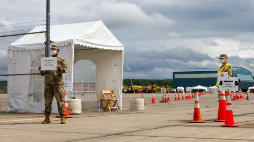 Guard Soldiers manage COVID testing 