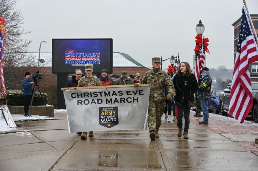 Troops Turn out for Christmas Eve Road March