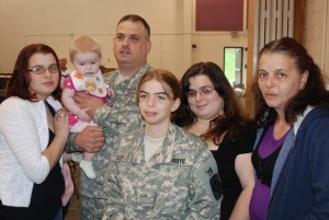 Master Sgt. Philip Giordano, pictured with his family, just returned from Afghanistan and was recognized at the 106th RTI Freedom Salute Ceremony at the Camp Smith Training Site.