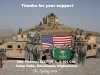 3rd Platoon, SECFOR C, 2-101 Cav at Camp Dubs, Darulaman, Afghanistan thanks those at home for their support.