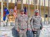 First Sergeant James Meltz is congratulated by Col. Christopher Morgan, commander of Afghan Regional Security Integration Command-Kabul following the presentation of a Bronze Star Medal with Valor.