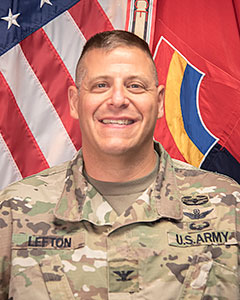Colonel Jason  Lefton, Commander, 42nd Combat Aviation Brigade