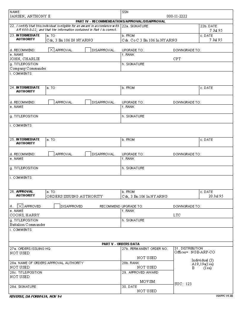 sample form