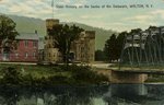 Postcard of Walton Stockton Avenue Armories, 1896 armory on right