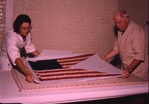 flag being transferred for support