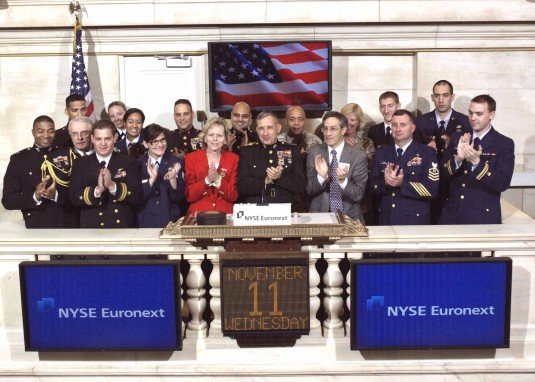 Stock Exchange Salutes Troops