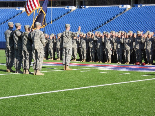 Buffalo Bills Salute New York Troops During Game