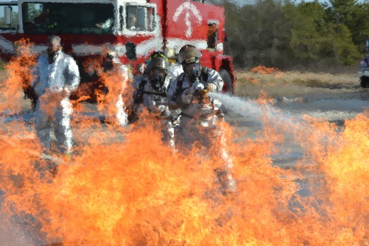 Air Guard Firefighters Train for Emergency