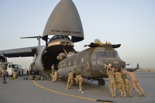 New York Aviators Loading CH-47 For Trip Home