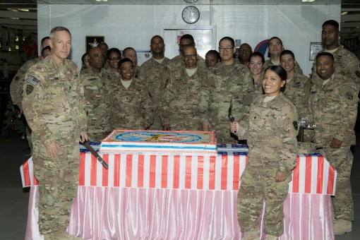 369th Soldiers Celebrate Guard B-Day in Kuwait