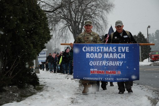Soldiers Turn Out for Xmas Eve Road March