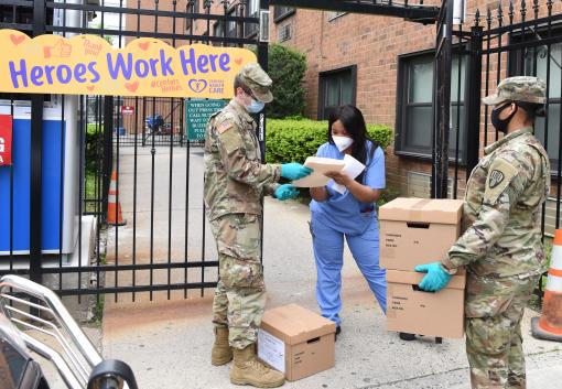 NY National Guard Soldiers supplying nursing homes