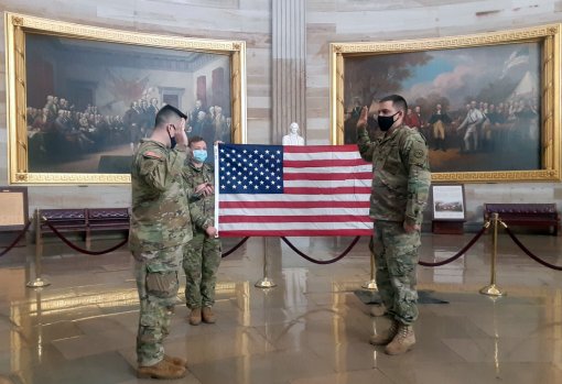 Soldier extends at Capitol