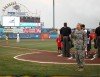Guard Soldier Opens Brooklyn Ball Game
