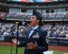 NY Guard Airman sings at Yankee Stadium