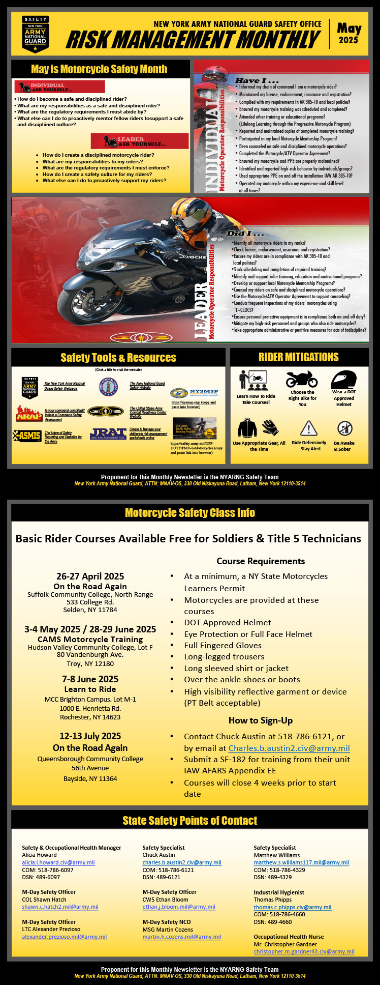 NYARNG May 2025 Safety Message