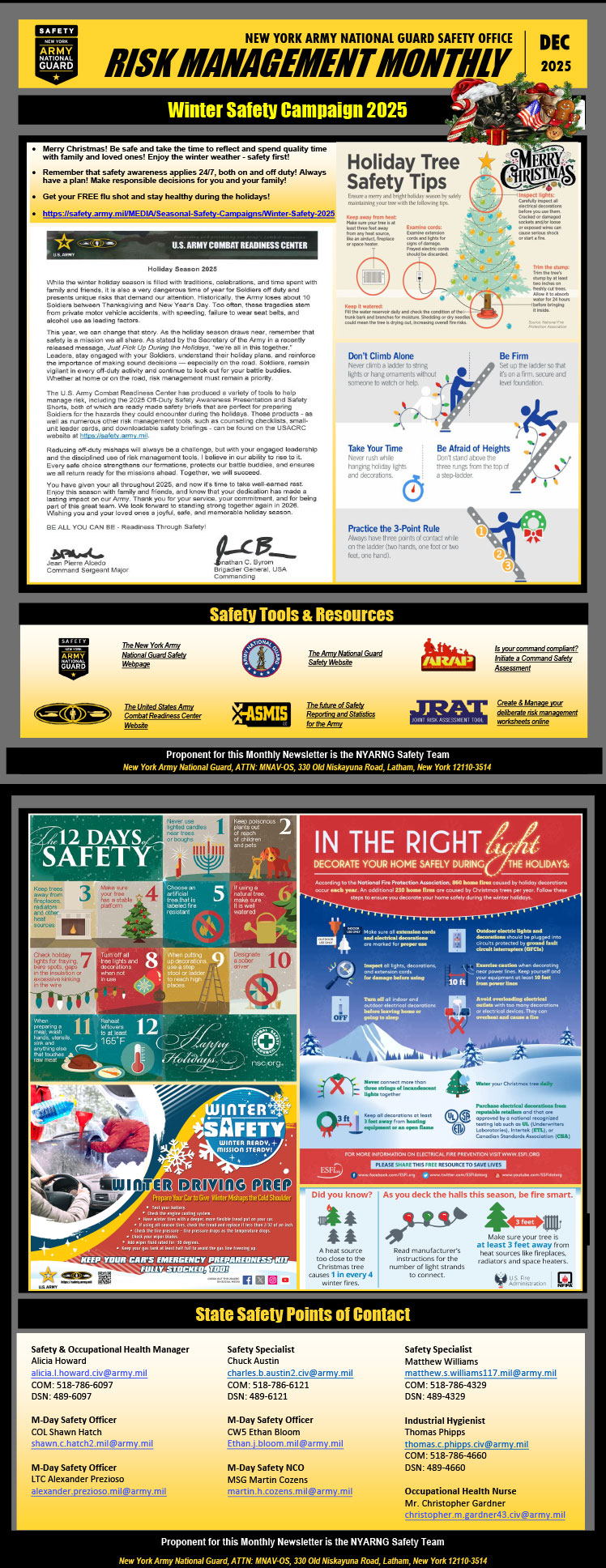 NYARNG December Safety Message