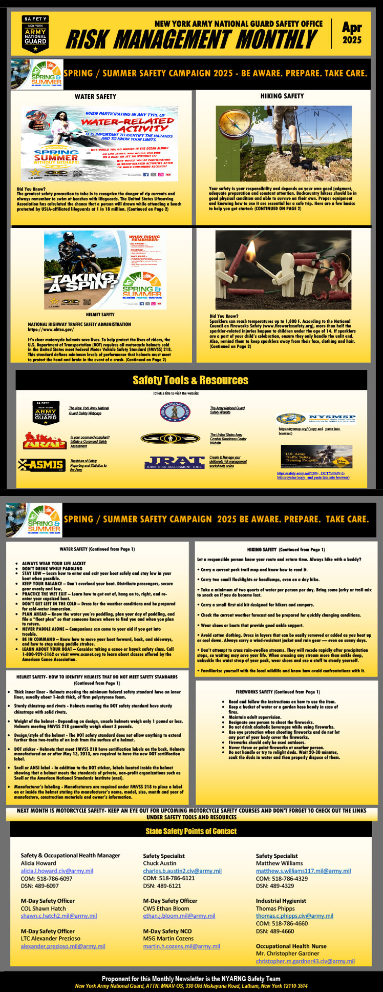 NYARNG April 2025 Safety Message