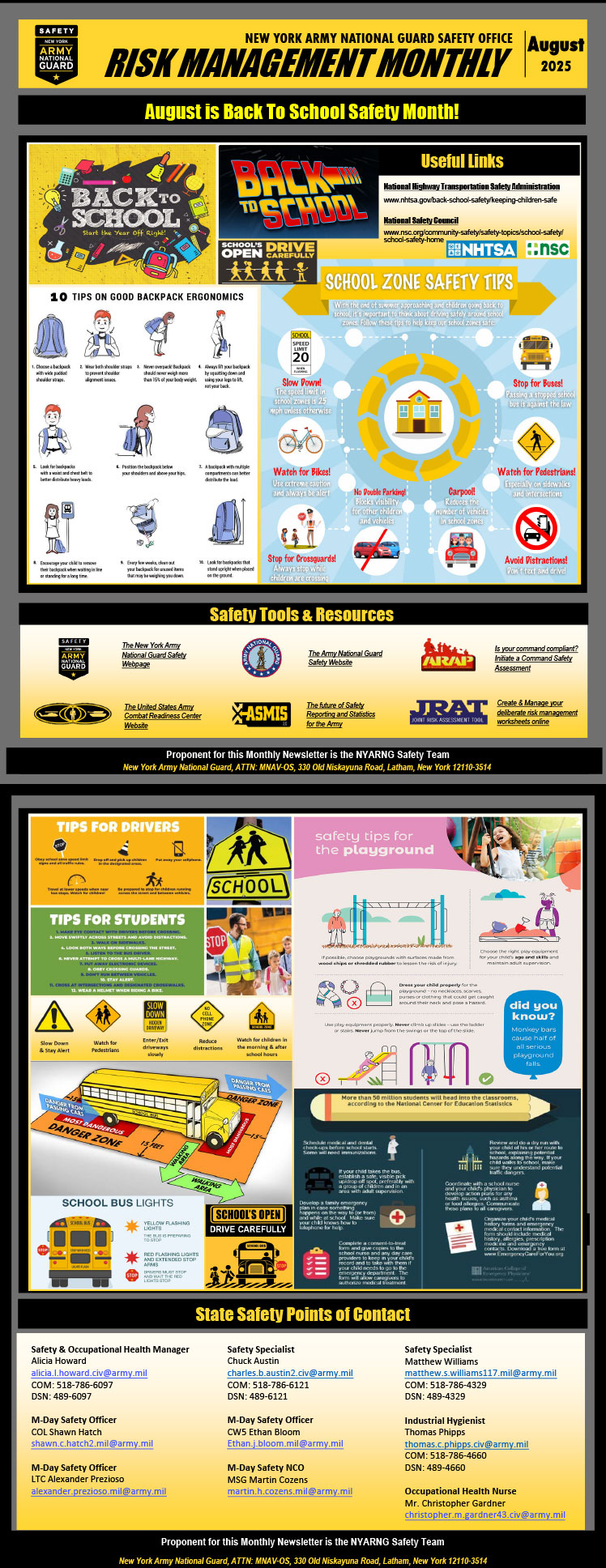 NYARNG August Safety Message
