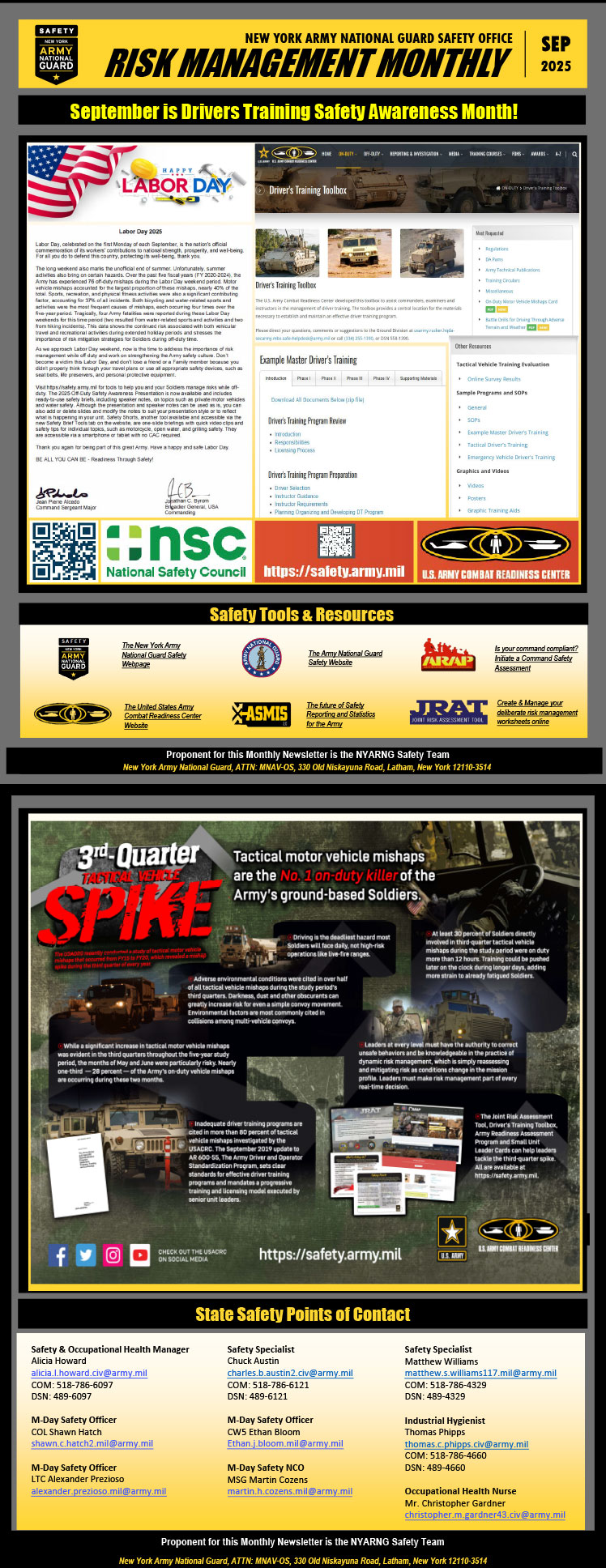 NYARNG September Safety Message