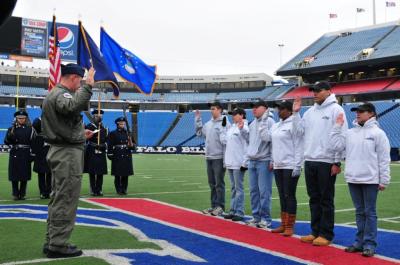 Newest New York Airmen Featured During Buffalo Bills Game 